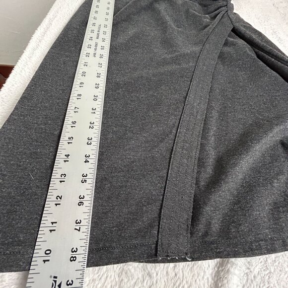 M.S.S.P. Womens Wrap Bella Dress 1X Heather Black V-Neck Long Sleeve Stretch New - Picture 8 of 8